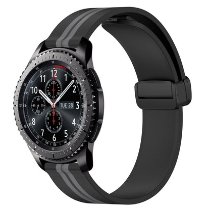 Bracelet de montre en silicone à fermoir magnétique pliant de 22 mm, For Samsung Galaxy Watch3 45mm, For Samsung Galaxy Watch 46mm, For Samsung Gear S3 Classic, For Samsung Gear S3 Frontier