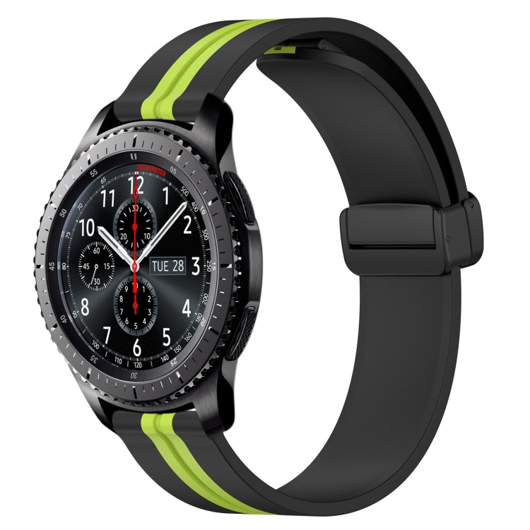 Bracelet de montre en silicone à fermoir magnétique pliant de 22 mm, For Samsung Galaxy Watch3 45mm, For Samsung Galaxy Watch 46mm, For Samsung Gear S3 Classic, For Samsung Gear S3 Frontier
