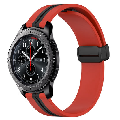 Bracelet de montre en silicone à fermoir magnétique pliant de 22 mm, For Samsung Galaxy Watch3 45mm, For Samsung Galaxy Watch 46mm, For Samsung Gear S3 Classic, For Samsung Gear S3 Frontier