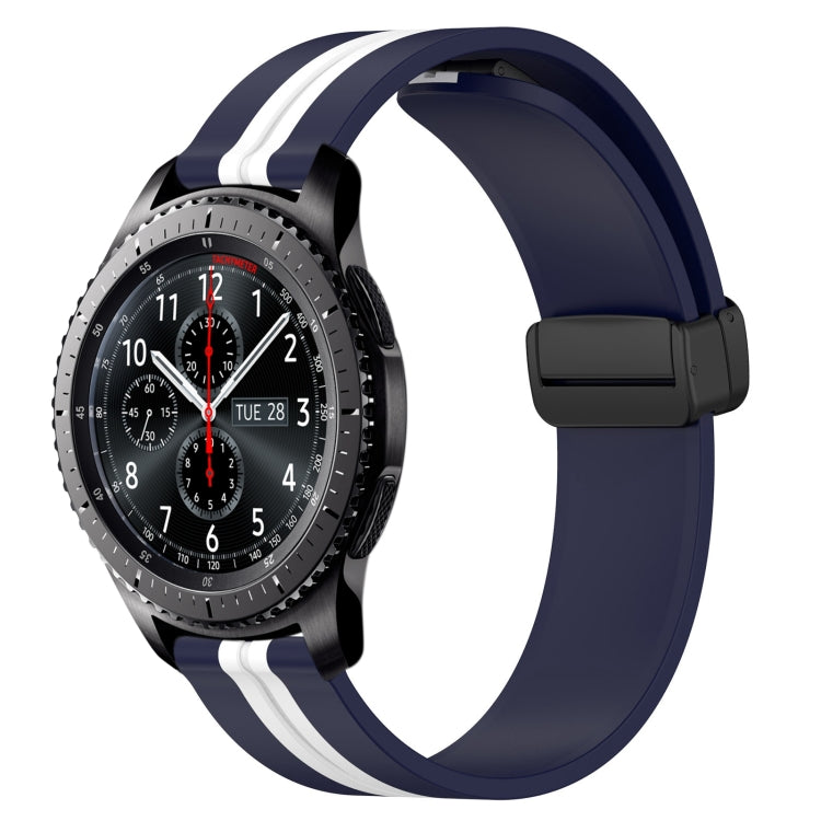 Bracelet de montre en silicone à fermoir magnétique pliant de 22 mm, For Samsung Galaxy Watch3 45mm, For Samsung Galaxy Watch 46mm, For Samsung Gear S3 Classic, For Samsung Gear S3 Frontier