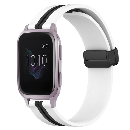 Bracelet de montre en silicone à fermoir magnétique pliant de 20 mm, For Garmin Venu SQ, For Garminmove Luxe, For Garmin Garminmove Style, For Garmin Forerunner 645 Music, For Garmin Forerunner Sq2, For Garmin Forerunner Sq2 Music