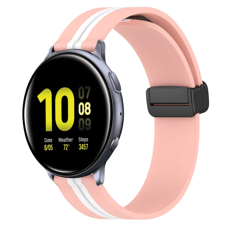 Bracelet de montre en silicone à fermoir magnétique pliant de 20 mm, For Samsung Galaxy Watch Active 2 40mm, For Samsung Galaxy Watch Active 2 44mm, For Samsung Galaxy Watch 42mm