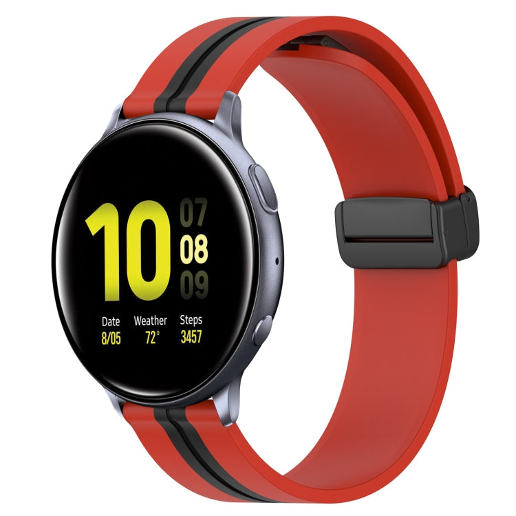 Bracelet de montre en silicone à fermoir magnétique pliant de 20 mm, For Samsung Galaxy Watch Active 2 40mm, For Samsung Galaxy Watch Active 2 44mm, For Samsung Galaxy Watch 42mm