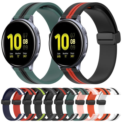 Bracelet de montre en silicone à fermoir magnétique pliant de 20 mm, For Samsung Galaxy Watch Active 2 40mm, For Samsung Galaxy Watch Active 2 44mm, For Samsung Galaxy Watch 42mm