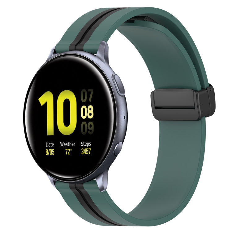 Bracelet de montre en silicone à fermoir magnétique pliant de 20 mm, For Samsung Galaxy Watch Active 2 40mm, For Samsung Galaxy Watch Active 2 44mm, For Samsung Galaxy Watch 42mm
