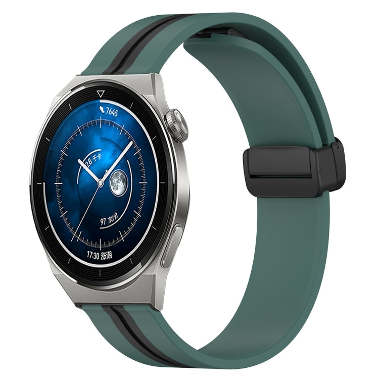 Bracelet de montre en silicone à fermoir magnétique pliant de 20 mm, For Huawei Watch GT3 Pro 43mm, For Huawei Watch GT3 42mm, For Huawei Watch GT2 42mm, For Huawei Watch 2, For Honor Watch ES, For Honor MagicWatch2 42mm