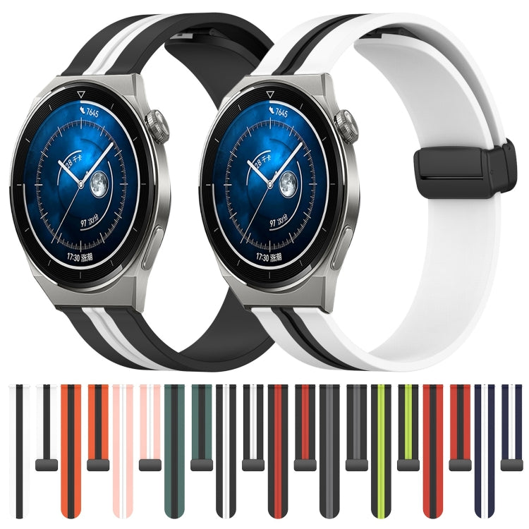 Bracelet de montre en silicone à fermoir magnétique pliant de 20 mm, For Huawei Watch GT3 Pro 43mm, For Huawei Watch GT3 42mm, For Huawei Watch GT2 42mm, For Huawei Watch 2, For Honor Watch ES, For Honor MagicWatch2 42mm