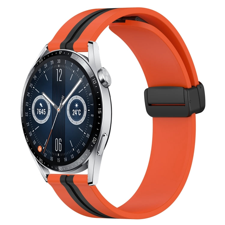 Bracelet de montre en silicone à fermoir magnétique pliant de 20 mm, For Huawei Watch GT3 Pro 43mm, For Huawei Watch GT3 42mm, For Huawei Watch GT2 42mm, For Huawei Watch 2, For Honor Watch ES, For Honor MagicWatch2 42mm