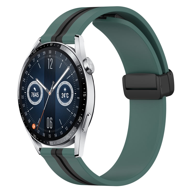 Bracelet de montre en silicone à fermoir magnétique pliant de 20 mm, For Huawei Watch GT3 Pro 43mm, For Huawei Watch GT3 42mm, For Huawei Watch GT2 42mm, For Huawei Watch 2, For Honor Watch ES, For Honor MagicWatch2 42mm