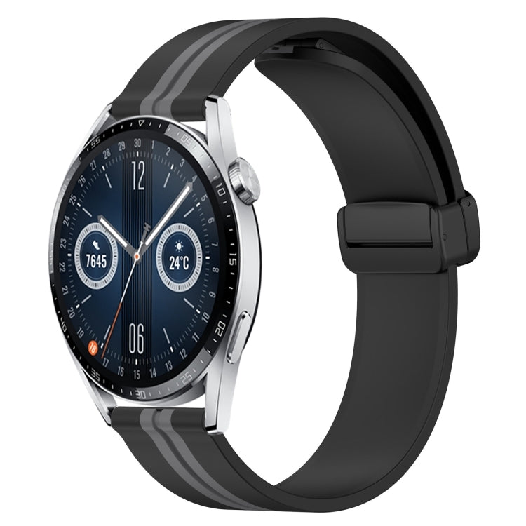 Bracelet de montre en silicone à fermoir magnétique pliant de 20 mm, For Huawei Watch GT3 Pro 43mm, For Huawei Watch GT3 42mm, For Huawei Watch GT2 42mm, For Huawei Watch 2, For Honor Watch ES, For Honor MagicWatch2 42mm