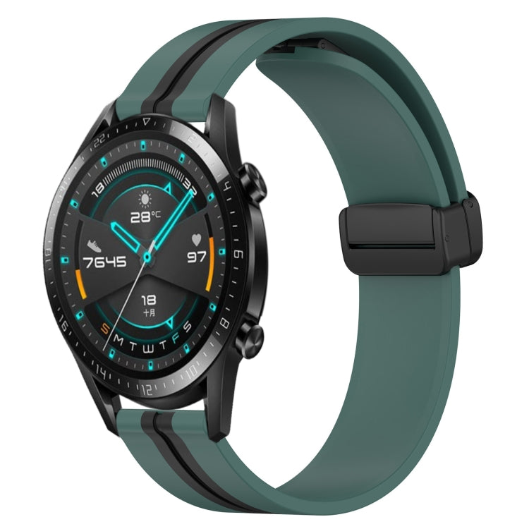 Bracelet de montre en silicone à fermoir magnétique pliant de 20 mm, For Huawei Watch GT3 Pro 43mm, For Huawei Watch GT3 42mm, For Huawei Watch GT2 42mm, For Huawei Watch 2, For Honor Watch ES, For Honor MagicWatch2 42mm