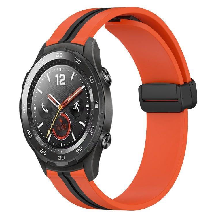 Bracelet de montre en silicone à fermoir magnétique pliant de 20 mm, For Huawei Watch GT3 Pro 43mm, For Huawei Watch GT3 42mm, For Huawei Watch GT2 42mm, For Huawei Watch 2, For Honor Watch ES, For Honor MagicWatch2 42mm