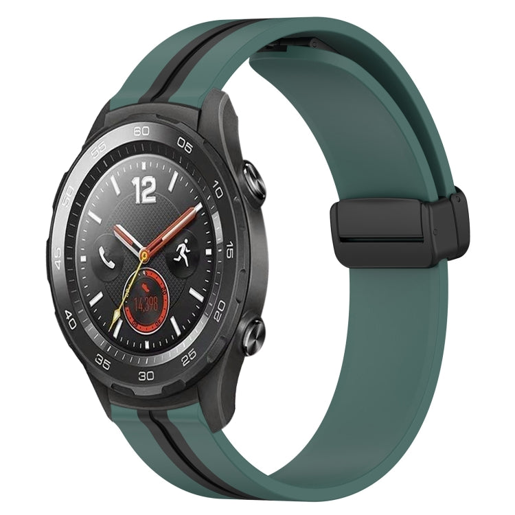 Bracelet de montre en silicone à fermoir magnétique pliant de 20 mm, For Huawei Watch GT3 Pro 43mm, For Huawei Watch GT3 42mm, For Huawei Watch GT2 42mm, For Huawei Watch 2, For Honor Watch ES, For Honor MagicWatch2 42mm