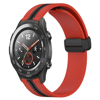 Bracelet de montre en silicone à fermoir magnétique pliant de 20 mm, For Huawei Watch GT3 Pro 43mm, For Huawei Watch GT3 42mm, For Huawei Watch GT2 42mm, For Huawei Watch 2, For Honor Watch ES, For Honor MagicWatch2 42mm