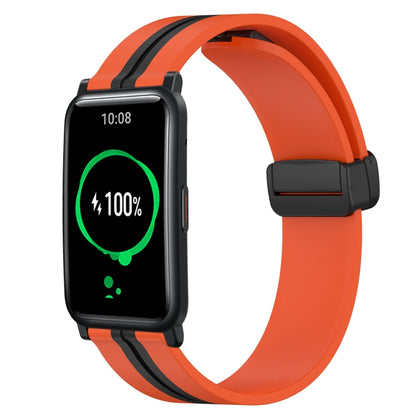 Bracelet de montre en silicone à fermoir magnétique pliant de 20 mm, For Huawei Watch GT3 Pro 43mm, For Huawei Watch GT3 42mm, For Huawei Watch GT2 42mm, For Huawei Watch 2, For Honor Watch ES, For Honor MagicWatch2 42mm