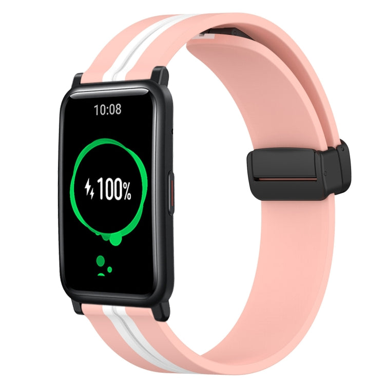Bracelet de montre en silicone à fermoir magnétique pliant de 20 mm, For Huawei Watch GT3 Pro 43mm, For Huawei Watch GT3 42mm, For Huawei Watch GT2 42mm, For Huawei Watch 2, For Honor Watch ES, For Honor MagicWatch2 42mm