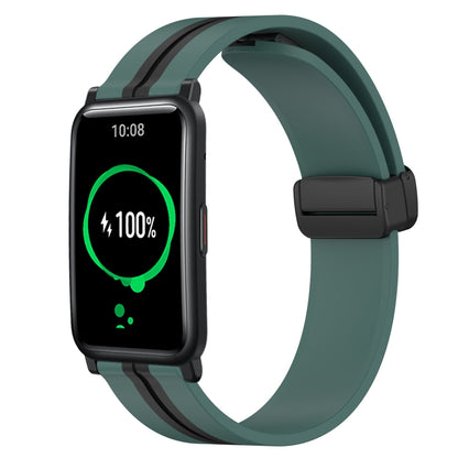 Bracelet de montre en silicone à fermoir magnétique pliant de 20 mm, For Huawei Watch GT3 Pro 43mm, For Huawei Watch GT3 42mm, For Huawei Watch GT2 42mm, For Huawei Watch 2, For Honor Watch ES, For Honor MagicWatch2 42mm