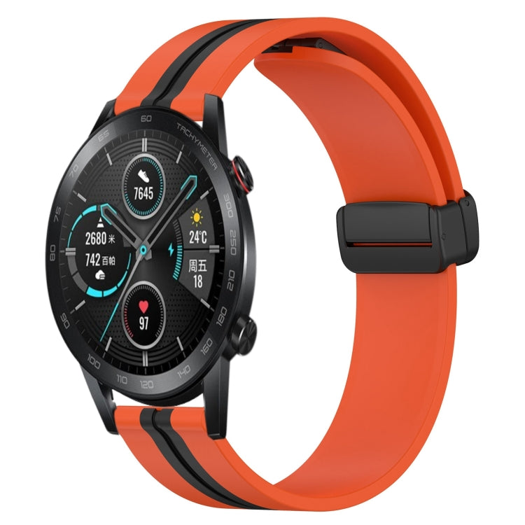 Bracelet de montre en silicone à fermoir magnétique pliant de 20 mm, For Huawei Watch GT3 Pro 43mm, For Huawei Watch GT3 42mm, For Huawei Watch GT2 42mm, For Huawei Watch 2, For Honor Watch ES, For Honor MagicWatch2 42mm
