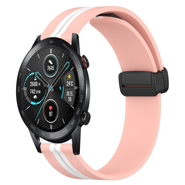 Bracelet de montre en silicone à fermoir magnétique pliant de 20 mm, For Huawei Watch GT3 Pro 43mm, For Huawei Watch GT3 42mm, For Huawei Watch GT2 42mm, For Huawei Watch 2, For Honor Watch ES, For Honor MagicWatch2 42mm