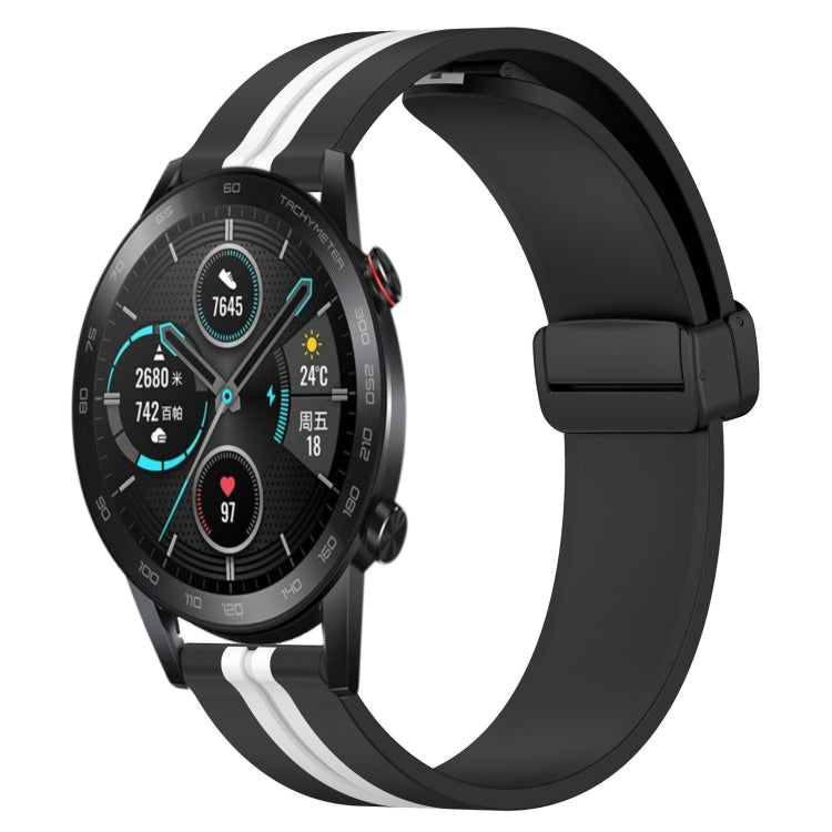 Bracelet de montre en silicone à fermoir magnétique pliant de 20 mm, For Huawei Watch GT3 Pro 43mm, For Huawei Watch GT3 42mm, For Huawei Watch GT2 42mm, For Huawei Watch 2, For Honor Watch ES, For Honor MagicWatch2 42mm
