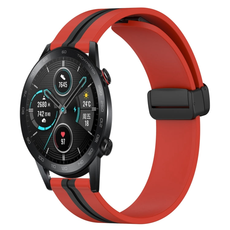 Bracelet de montre en silicone à fermoir magnétique pliant de 20 mm, For Huawei Watch GT3 Pro 43mm, For Huawei Watch GT3 42mm, For Huawei Watch GT2 42mm, For Huawei Watch 2, For Honor Watch ES, For Honor MagicWatch2 42mm