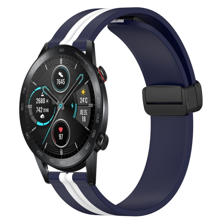 Bracelet de montre en silicone à fermoir magnétique pliant de 20 mm, For Huawei Watch GT3 Pro 43mm, For Huawei Watch GT3 42mm, For Huawei Watch GT2 42mm, For Huawei Watch 2, For Honor Watch ES, For Honor MagicWatch2 42mm