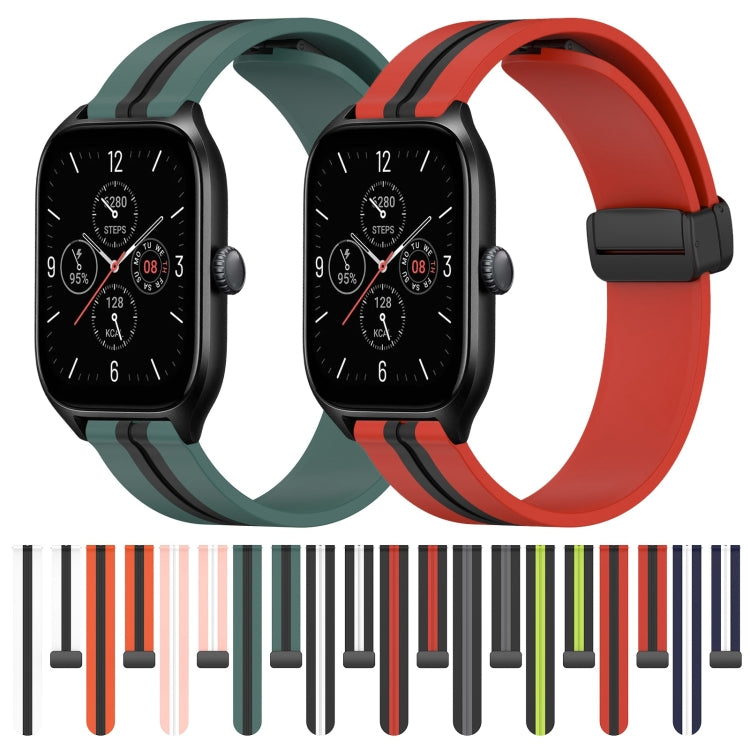 Bracelet de montre en silicone à fermoir magnétique pliant de 20 mm, For Amazfit GTS 4, For Amazfit GTS 3, For Amazfit GTS 2 Mini, For Amazfit GTS 2, For Amazfit GTS, For Amazfit GTR 42mm