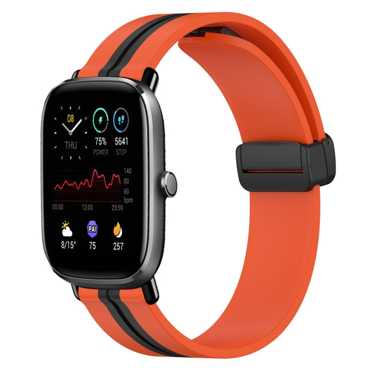 Bracelet de montre en silicone à fermoir magnétique pliant de 20 mm, For Amazfit GTS 4, For Amazfit GTS 3, For Amazfit GTS 2 Mini, For Amazfit GTS 2, For Amazfit GTS, For Amazfit GTR 42mm
