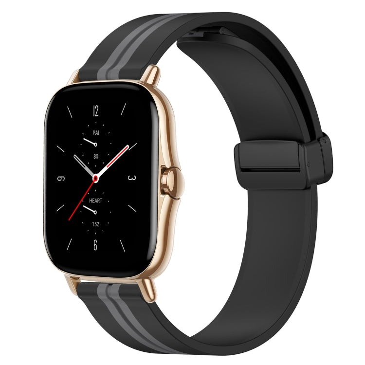 Bracelet de montre en silicone à fermoir magnétique pliant de 20 mm, For Amazfit GTS 4, For Amazfit GTS 3, For Amazfit GTS 2 Mini, For Amazfit GTS 2, For Amazfit GTS, For Amazfit GTR 42mm