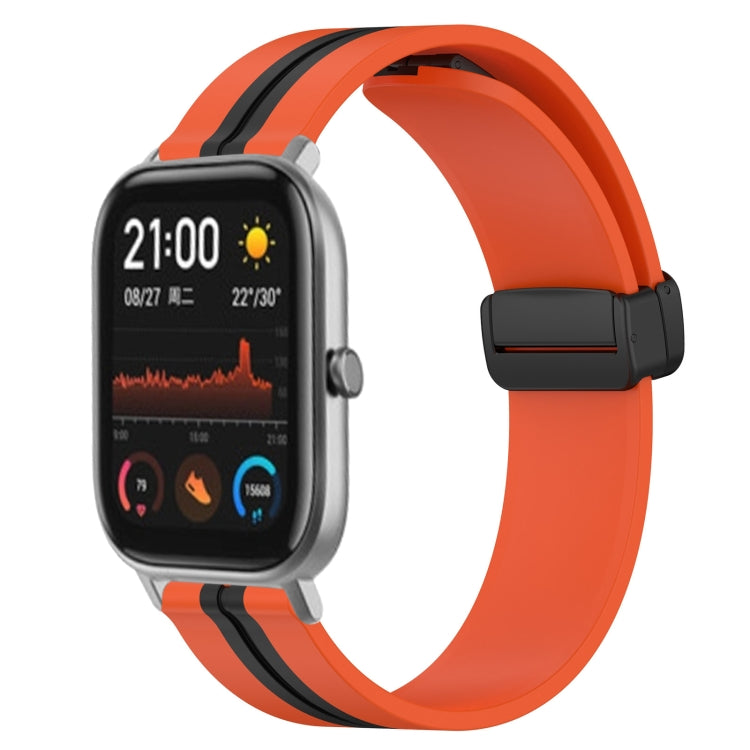 Bracelet de montre en silicone à fermoir magnétique pliant de 20 mm, For Amazfit GTS 4, For Amazfit GTS 3, For Amazfit GTS 2 Mini, For Amazfit GTS 2, For Amazfit GTS, For Amazfit GTR 42mm