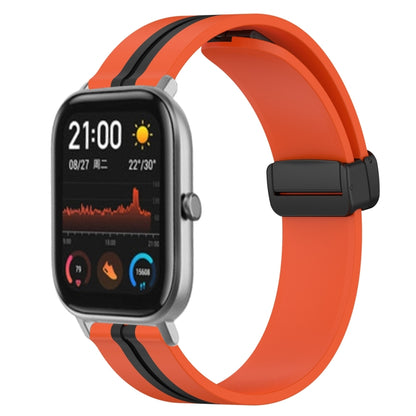 Bracelet de montre en silicone à fermoir magnétique pliant de 20 mm, For Amazfit GTS 4, For Amazfit GTS 3, For Amazfit GTS 2 Mini, For Amazfit GTS 2, For Amazfit GTS, For Amazfit GTR 42mm