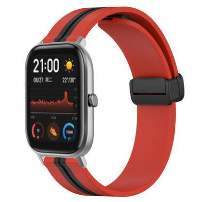 Bracelet de montre en silicone à fermoir magnétique pliant de 20 mm, For Amazfit GTS 4, For Amazfit GTS 3, For Amazfit GTS 2 Mini, For Amazfit GTS 2, For Amazfit GTS, For Amazfit GTR 42mm