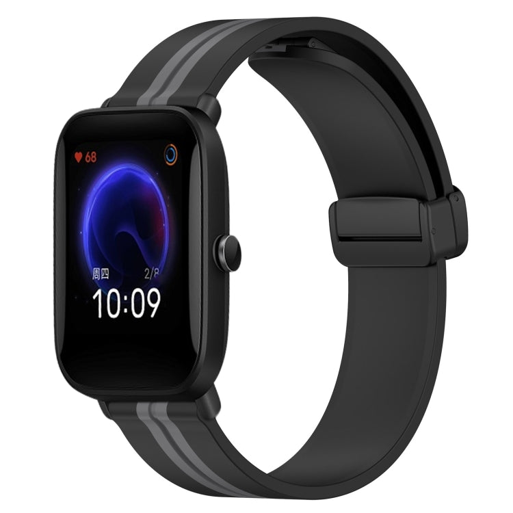 Bracelet de montre en silicone à fermoir magnétique pliant de 20 mm, For Amazfit Pop Pro, For Amazfit Pop