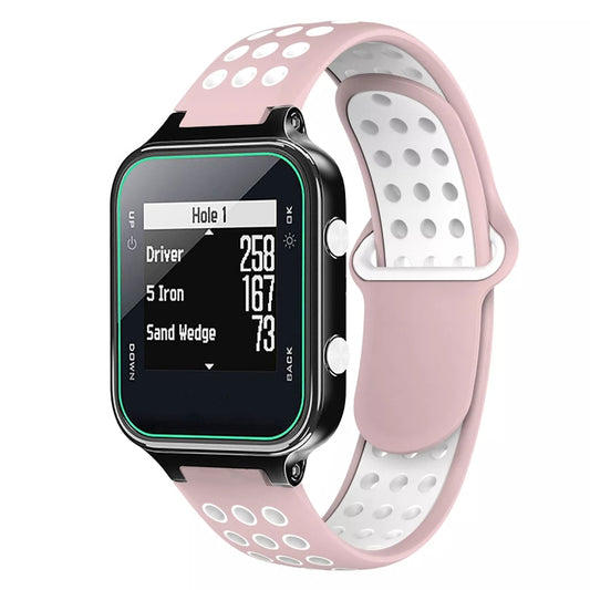 Bracelet de montre en silicone respirant perforé bicolore, For Garmin Approach S20, For Garmin Approach S5, For Garmin Approach S6
