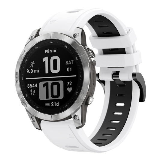 Bracelet de montre en silicone sport bicolore 22 mm, For Garmin Fenix 7, For Garmin Fenix 7 Solar, For Garmin Fenix 7 Sapphire Solar, For Garmin EPIX Gen 2, For Garmin Approach S62