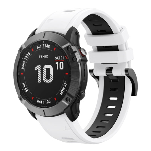 Bracelet de montre en silicone sport bicolore 22 mm, For Garmin Fenix 6 GPS, For Garmin Fenix 6 Pro GPS, For Garmin Fenix 6 Sapphire GPS, For Garmin Fenix 5, For Garmin Fenix 5 Plus