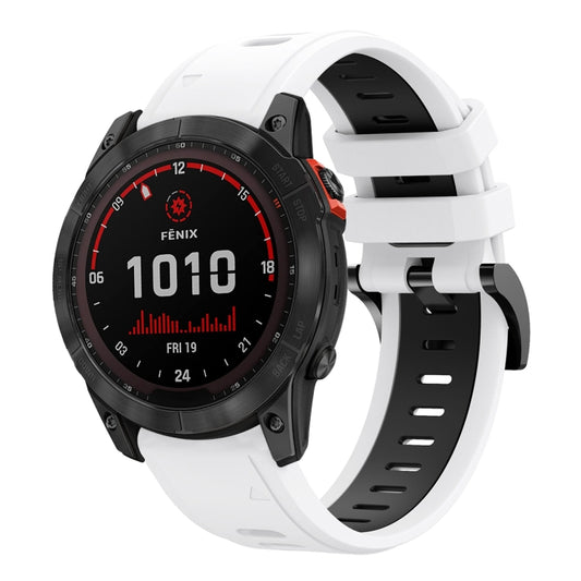 Bracelet de montre en silicone sport bicolore 26 mm, For Garmin Fenix 7X, For Garmin Fenix 7X Solar, For Garmin Tactix Delta, For Garmin Enduro, For Garmin Fenix 6X