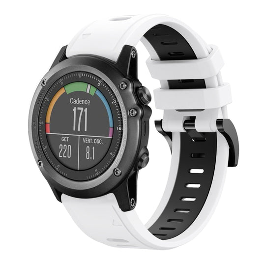 Bracelet de montre en silicone sport bicolore 26 mm, For Garmin Fenix 3 HR, For Garmin Fenix 3 Sapphire, For Garmin Descent MK 2, For Garmin Descent MK 2i, For Garmin Enduro 2
