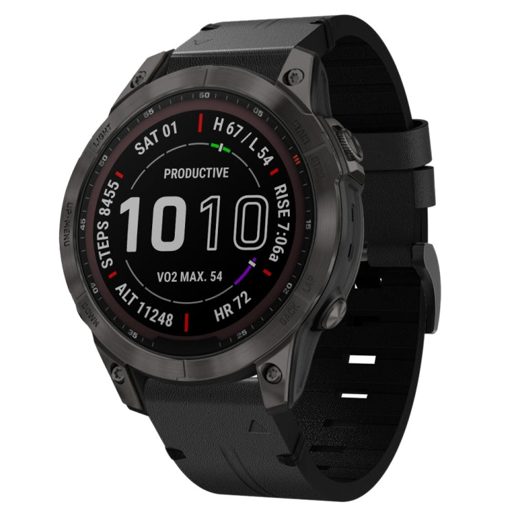 Bracelet de montre en cuir à boucle en acier de 22 mm, For Garmin Fenix 7 Sapphire Solar, For Garmin Fenix 7, For Garmin Fenix 7 Solar, For Garmin EPIX Gen 2, For Garmin Instinct 2, For Garmin Instinct, For Garmin Descent G1, For Garmin Approach S62   ...