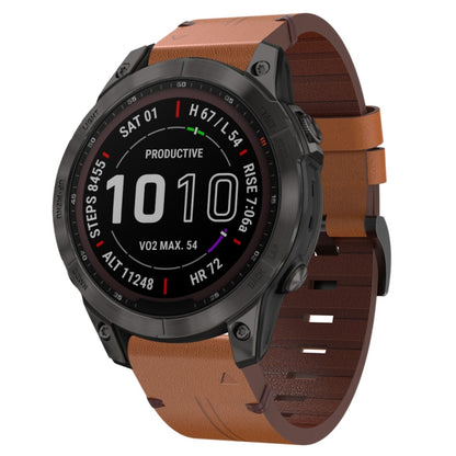 Bracelet de montre en cuir à boucle en acier de 22 mm, For Garmin Fenix 7 Sapphire Solar, For Garmin Fenix 7, For Garmin Fenix 7 Solar, For Garmin EPIX Gen 2, For Garmin Instinct 2, For Garmin Instinct, For Garmin Descent G1, For Garmin Approach S62   ...