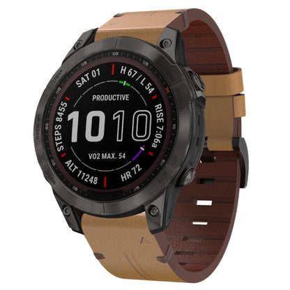 Bracelet de montre en cuir à boucle en acier de 22 mm, For Garmin Fenix 7 Sapphire Solar, For Garmin Fenix 7, For Garmin Fenix 7 Solar, For Garmin EPIX Gen 2, For Garmin Instinct 2, For Garmin Instinct, For Garmin Descent G1, For Garmin Approach S62   ...