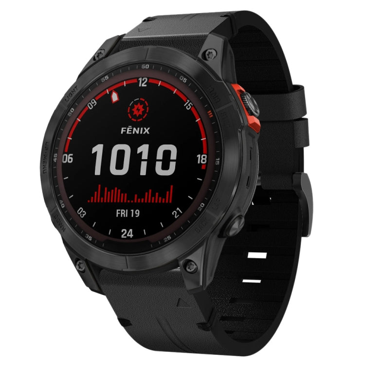Bracelet de montre en cuir à boucle en acier de 22 mm, For Garmin Fenix 7 Sapphire Solar, For Garmin Fenix 7, For Garmin Fenix 7 Solar, For Garmin EPIX Gen 2, For Garmin Instinct 2, For Garmin Instinct, For Garmin Descent G1, For Garmin Approach S62   ...