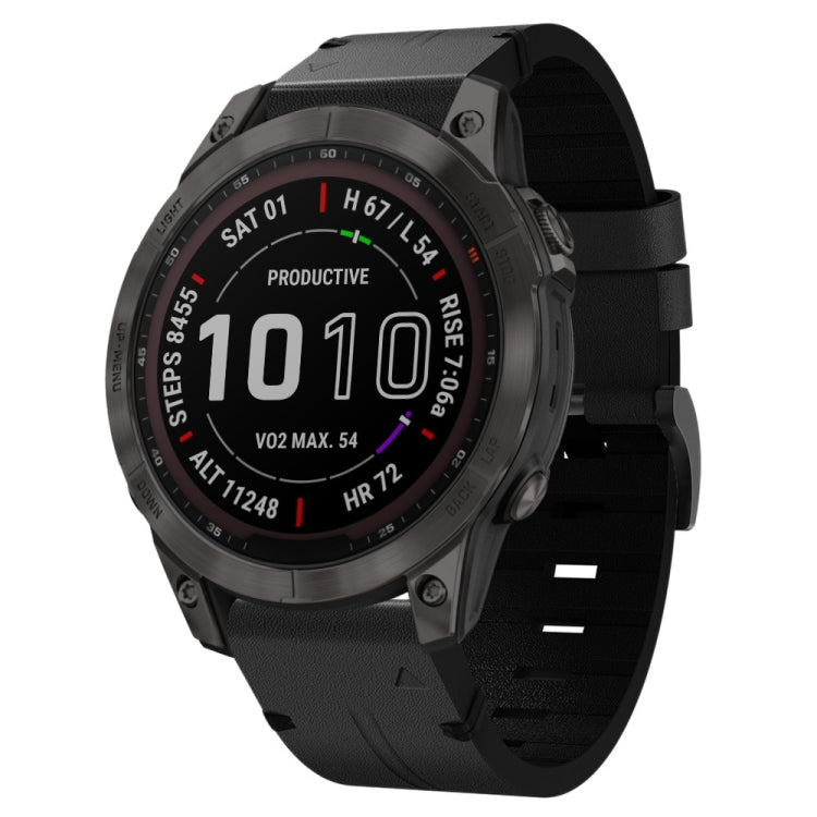 Bracelet de montre en cuir à boucle en acier de 22 mm, For Garmin Fenix 7 Sapphire Solar, For Garmin Fenix 7, For Garmin Fenix 7 Solar, For Garmin EPIX Gen 2, For Garmin Instinct 2, For Garmin Instinct, For Garmin Descent G1, For Garmin Approach S62   ...