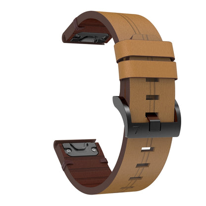Bracelet de montre en cuir à boucle en acier de 22 mm, For Garmin Fenix 7 Sapphire Solar, For Garmin Fenix 7, For Garmin Fenix 7 Solar, For Garmin EPIX Gen 2, For Garmin Instinct 2, For Garmin Instinct, For Garmin Descent G1, For Garmin Approach S62   ...