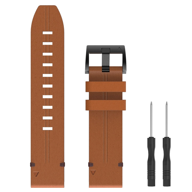 Bracelet de montre en cuir à boucle en acier de 22 mm, For Garmin Fenix 7 Sapphire Solar, For Garmin Fenix 7, For Garmin Fenix 7 Solar, For Garmin EPIX Gen 2, For Garmin Instinct 2, For Garmin Instinct, For Garmin Descent G1, For Garmin Approach S62   ...