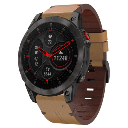 Bracelet de montre en cuir à boucle en acier de 22 mm, For Garmin Fenix 7 Sapphire Solar, For Garmin Fenix 7, For Garmin Fenix 7 Solar, For Garmin EPIX Gen 2, For Garmin Instinct 2, For Garmin Instinct, For Garmin Descent G1, For Garmin Approach S62   ...