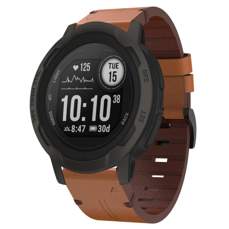 Bracelet de montre en cuir à boucle en acier de 22 mm, For Garmin Fenix 7 Sapphire Solar, For Garmin Fenix 7, For Garmin Fenix 7 Solar, For Garmin EPIX Gen 2, For Garmin Instinct 2, For Garmin Instinct, For Garmin Descent G1, For Garmin Approach S62   ...