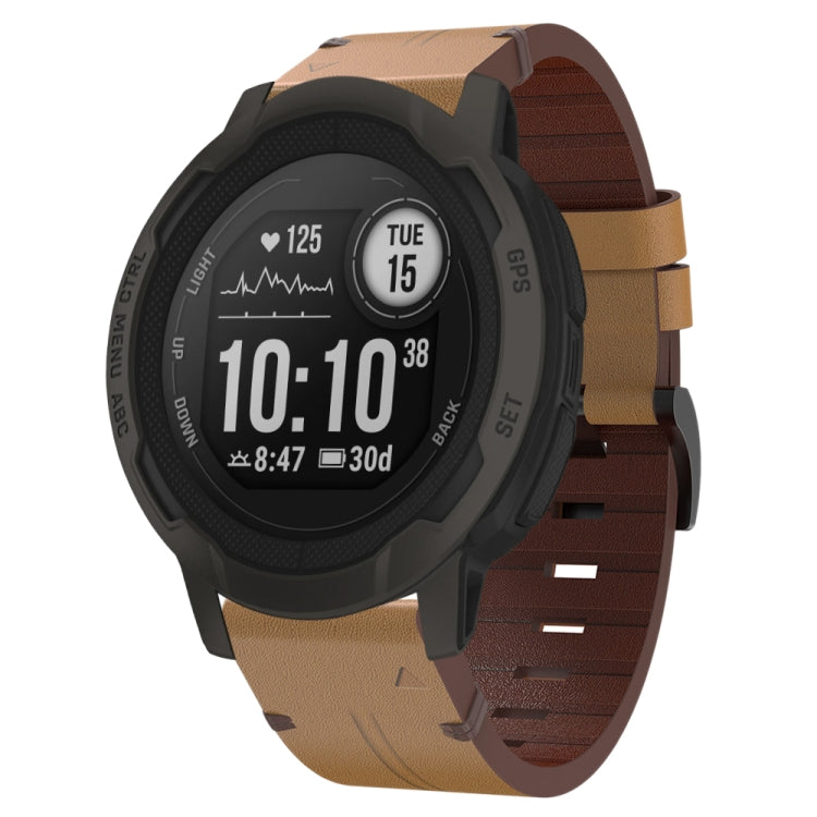 Bracelet de montre en cuir à boucle en acier de 22 mm, For Garmin Fenix 7 Sapphire Solar, For Garmin Fenix 7, For Garmin Fenix 7 Solar, For Garmin EPIX Gen 2, For Garmin Instinct 2, For Garmin Instinct, For Garmin Descent G1, For Garmin Approach S62   ...