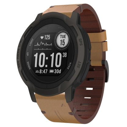 Bracelet de montre en cuir à boucle en acier de 22 mm, For Garmin Fenix 7 Sapphire Solar, For Garmin Fenix 7, For Garmin Fenix 7 Solar, For Garmin EPIX Gen 2, For Garmin Instinct 2, For Garmin Instinct, For Garmin Descent G1, For Garmin Approach S62   ...