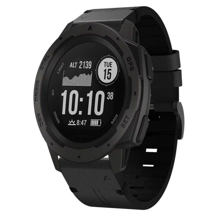 Bracelet de montre en cuir à boucle en acier de 22 mm, For Garmin Fenix 7 Sapphire Solar, For Garmin Fenix 7, For Garmin Fenix 7 Solar, For Garmin EPIX Gen 2, For Garmin Instinct 2, For Garmin Instinct, For Garmin Descent G1, For Garmin Approach S62   ...